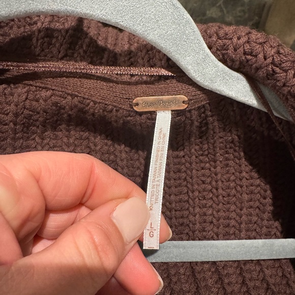 Free People Chocolate Brown Button-Front Knit Cardigan - Picture 5 of 12